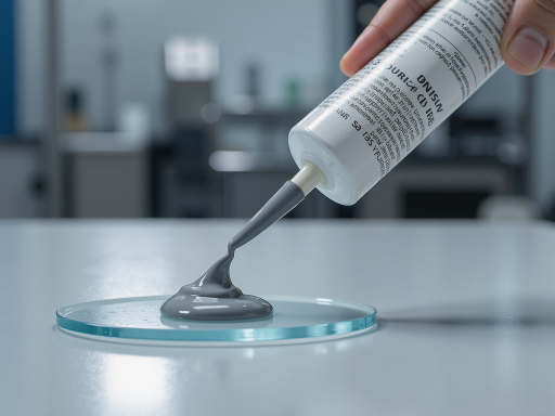 Water-based industrial paint resin in container with painted metal surface showing durability test results